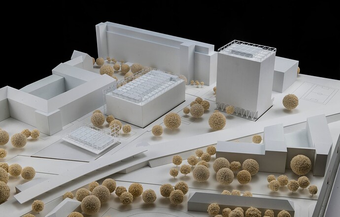 Gewinnerentwurf ROBERTNEUN Architekten_ModellansichtVomBahnhof