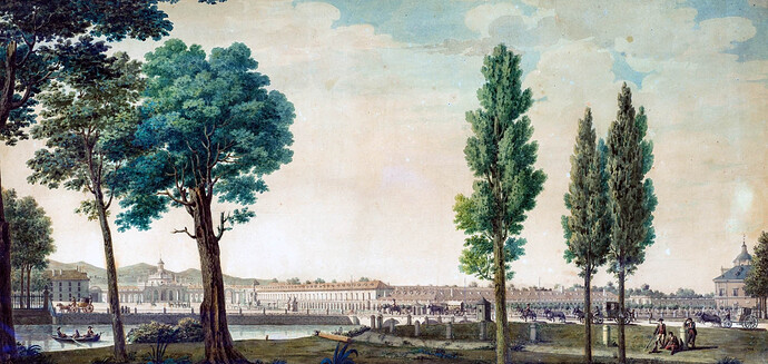 Vista de la plaza de San Antonio frente al Palacio Real de Aranjuez copia