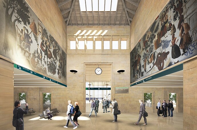 Infografía nueva estacion Ourense_vestíbulo de viajeros_murales históricos_web